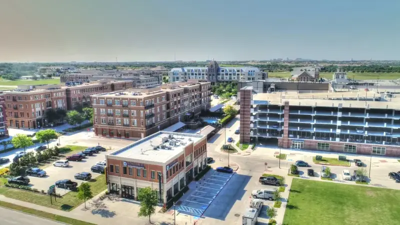 Frisco Square with the George A. Purefoy Municipal Center and surrounding buildings.